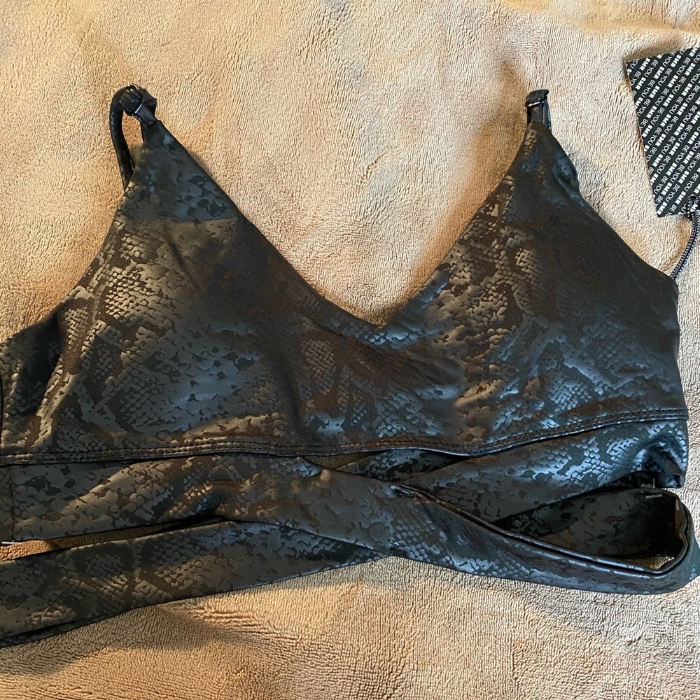 snakeskin sports bra